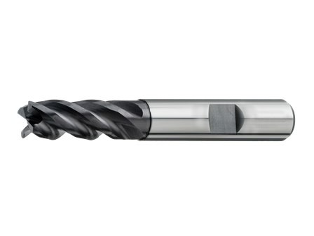 M431 VHM Z=4 35/38° lang mit Eckenradius und Freischliff